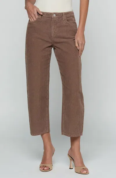 L'agence Mallis High Waist Bow Leg Corduroy Jeans In Brown