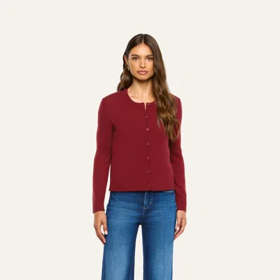 L'agence Malone Cashmere Cardigan In Cherry