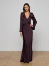 L'agence Manon Gown With Faux Fur In Purple