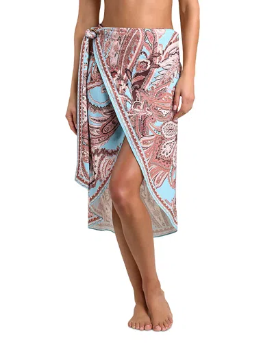 L'agence Marena Traditional Paisley Sarong Cover Up In Blue