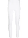 L'agence Nadia Cropped Striped High-rise Slim-leg Jeans In Blanc Coated