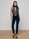L'agence Marguerite Velvet Skinny Jean In Black
