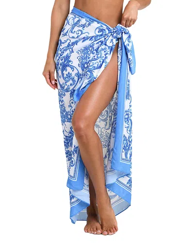 L'agence Maribel Baroque Pareo Swim Cover-up In Blue