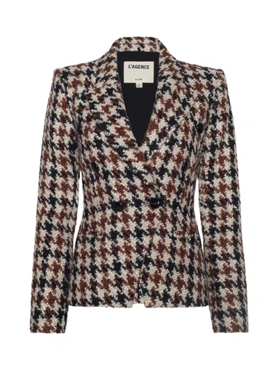 L'agence Marie Houndstooth Tweed Blazer