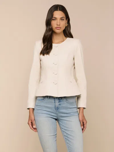 L'agence Mariella Leather Jacket In Neutral