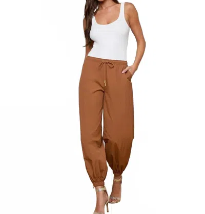 L'agence Mariko Jogger With Zipper In Brown
