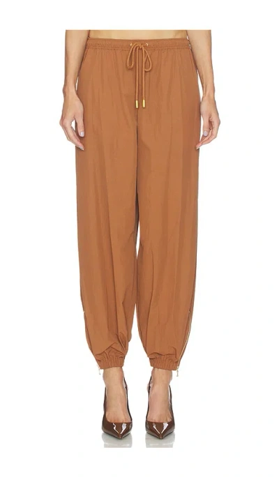 L'agence Mariko Jogger With Zipper In Brown