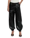 L'agence Mariko Tk Leather Drawstring Joggers In Black