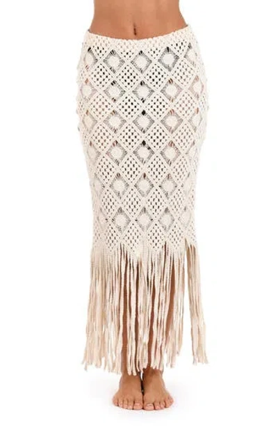 L'agence Marjorie Diamond Crochet Cover-up Skirt In Neutral