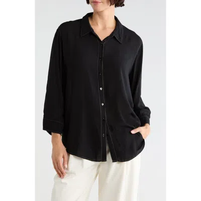 L'agence Marlene Button-up Shirt In Black
