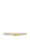 L'agence Marlowe Leather Belt In Gray