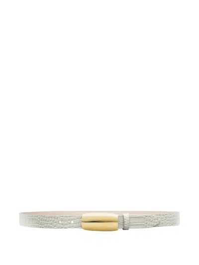 L'agence Marlowe Leather Belt In Gray