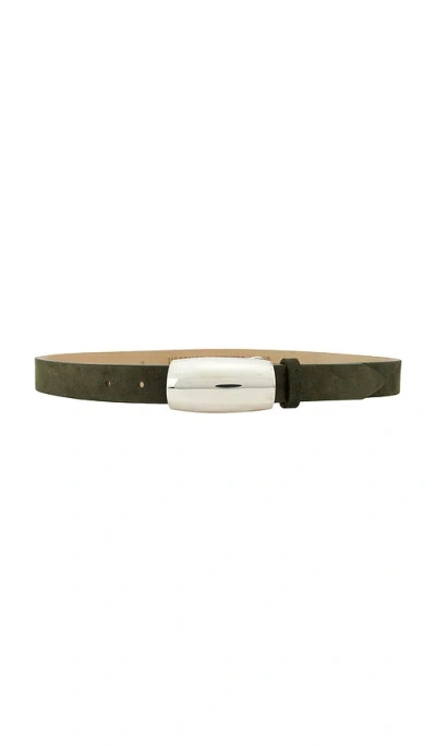 L'agence Marlowe Leather Belt In Olive Suede