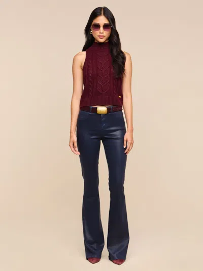 L'agence Marty Coated Flare Jean In Deep Midnight Coated