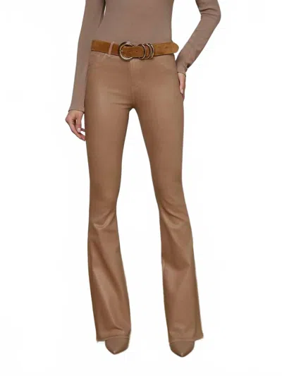 L'agence Marty Coated Flare Jeans In Cappuccino Coated In Brown