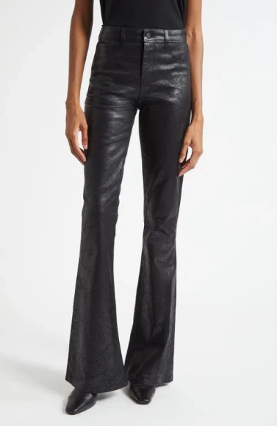 L'agence Marty Coated High Waist Flare Leg Jeans In Black
