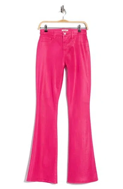 L'agence Marty Coated High Waist Flare Leg Jeans In Pink