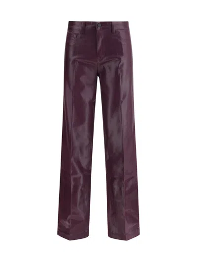 L'agence Marty Coated Stretch Denim Jeans In Burgundy