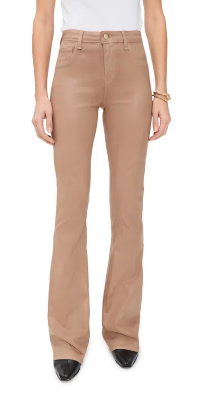 L'agence Marty Flare Trousers Cappuccino Coated In Neutral