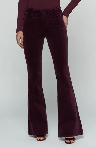 L'agence Marty High Rise Flare Leg Jeans In Burgundy
