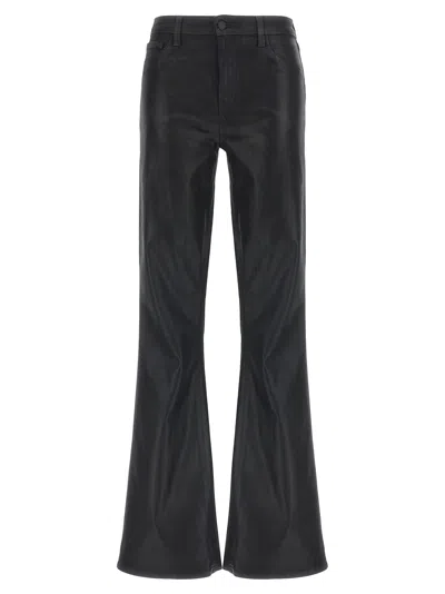 L'agence Kendra High Rise Cropped Flared Jeans In Noir Coated In Black