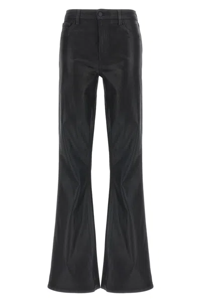 L'agence Kendra High Rise Cropped Flared Jeans In Noir Coated In Black
