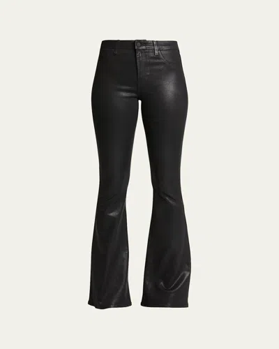 L'agence Marty Ultra High-rise Coated Flare Jeans In Black