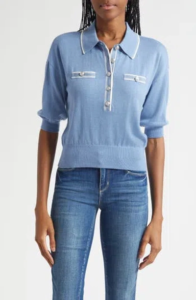 L'agence Masaki Polo Sweater In Blue