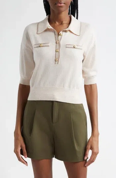 L'agence Masaki Polo Sweater In White