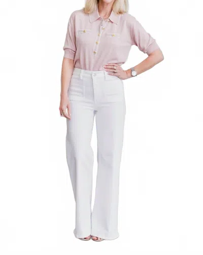 L'agence Masaki Short Sleeve Collared Sweater In Nectar Pink In Multi