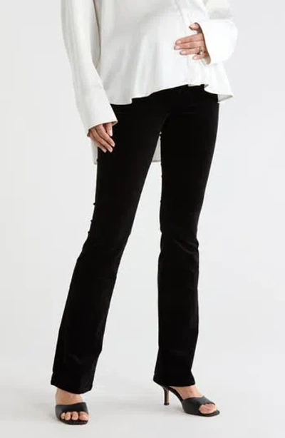 L'agence Maternity Stevie Velvet High Waist Straight Leg Jeans In Black