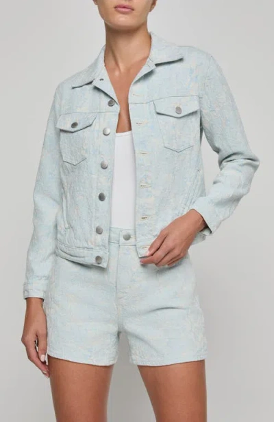 L'agence Maven Floral Stitch Denim Jacket In Multi