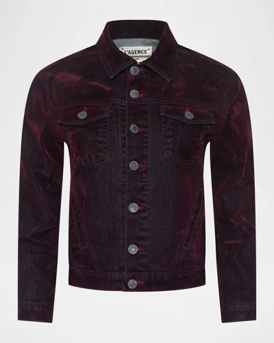 L'agence Maven Slim Denim Jacket In Red