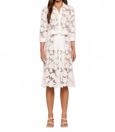 L'agence May Eyelet Shirt Dress In Ivory In White