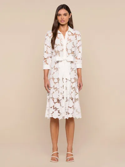L'agence May Eyelet Shirt Dress In White
