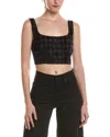L'agence Maylin Houndstooth Top In Black