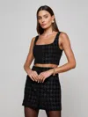 L'agence Maylin Houndstooth Top In Black
