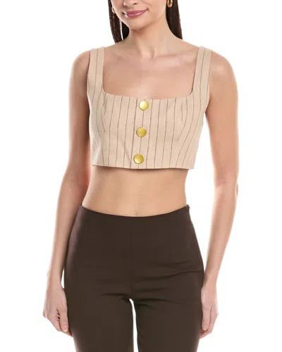 L'agence Maylin Linen-blend Bralette Top In Brown