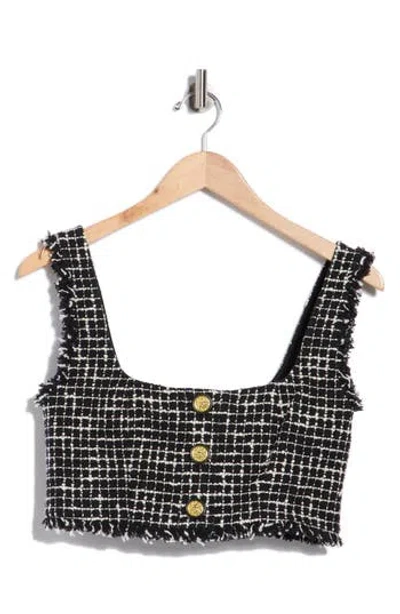 L'agence Maylin Tweed Bralette Crop Top In Multi