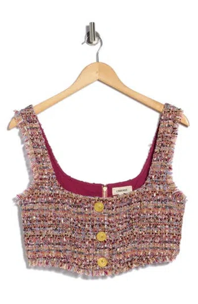 L'agence Maylin Tweed Bralette Crop Top In Pink