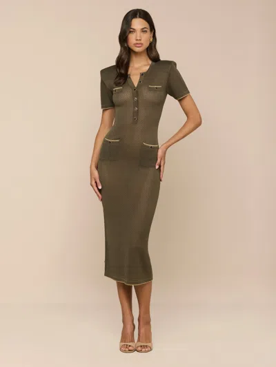 L'agence Mel Knit Dress In Green