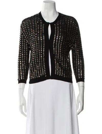 Pre-owned L'agence Merino Wool Crew Neck Sweater In Black