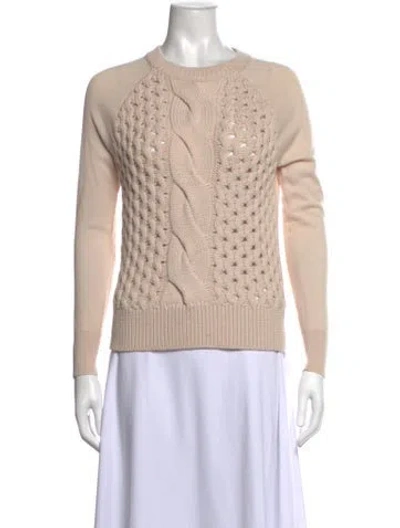 Pre-owned L'agence Merino Wool Crew Neck Sweater In Neutrals