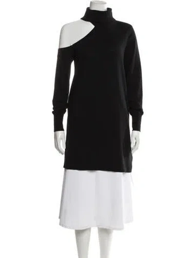 Pre-owned L'agence Merino Wool Mini Dress In Black