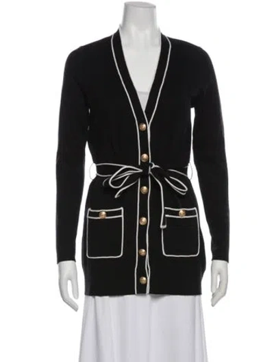 Pre-owned L'agence Merino Wool Printed Sweater In Black