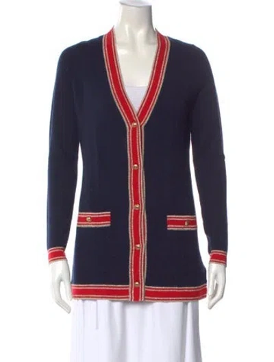 Pre-owned L'agence Merino Wool Striped Sweater In Blue