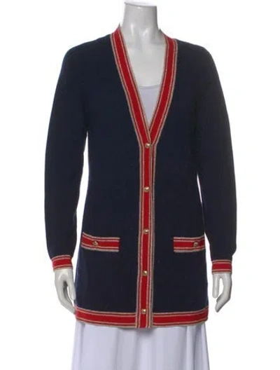 Pre-owned L'agence Merino Wool Striped Sweater In Blue