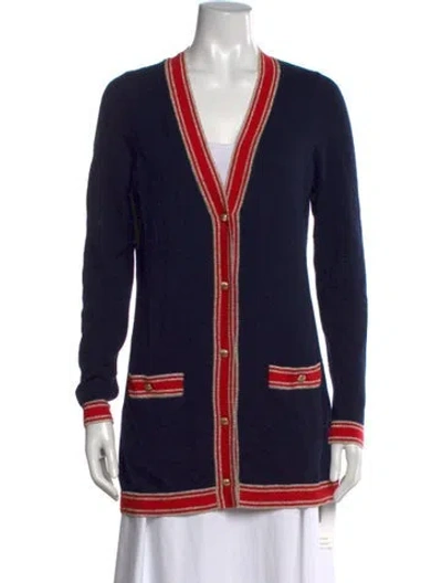Pre-owned L'agence Merino Wool Striped Sweater In Blue