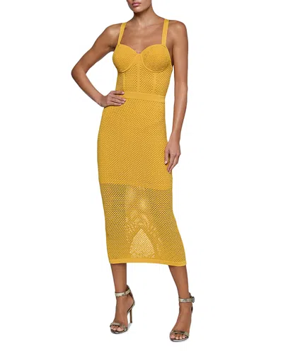 L'agence Michelle Bra Cup Pointelle Dress In Yellow