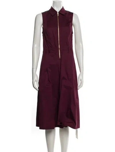 Pre-owned L'agence Midi Length Dress In Burgundy
